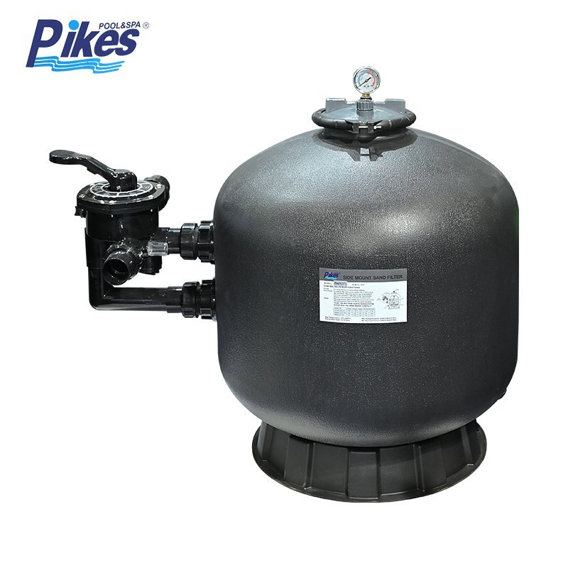 Filtre &agrave; sable de piscine PIKES S&eacute;rie SC, cuve HDPE noire &agrave; vanne lat&eacute;rale 6 voies